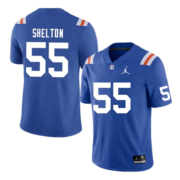 NCAA Florida Gators Antonio Shelton Men's #55 Nike Blue Throwback Stitched Authentic College Football Jersey NRD7664HT